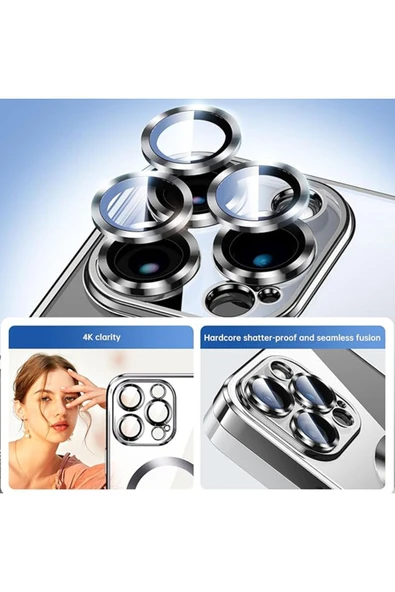 iPhone 15 Pro Max Kılıf Kamera Lens ve Hoparlör Toz Korumalı Magsafe Şarj Özellikli Esnek Silikon - 5