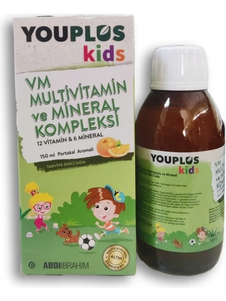 Youplus Kids Vm Multivitamin Mineral Kompleksi 150 Ml Şurup