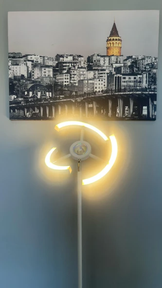 Yüceeller RGB Modern Led Lambader Dim Edilebilir Oturma odası Çalışma odası BEYAZ RENK - 4