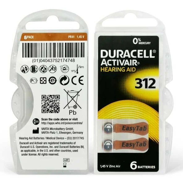 Duracell Activair 312 Kulaklık Pili 6'lı - 10