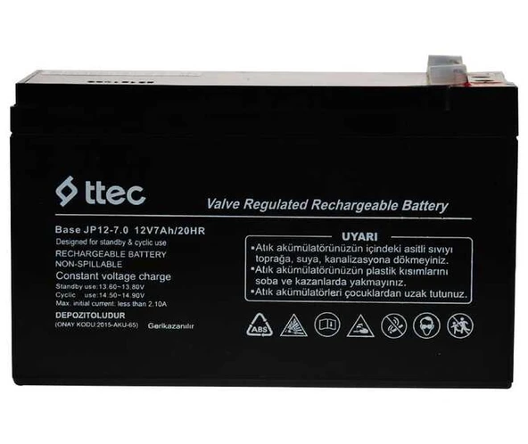 Ttec Base 12V 7AH Bakımsız Kuru Akü - 10
