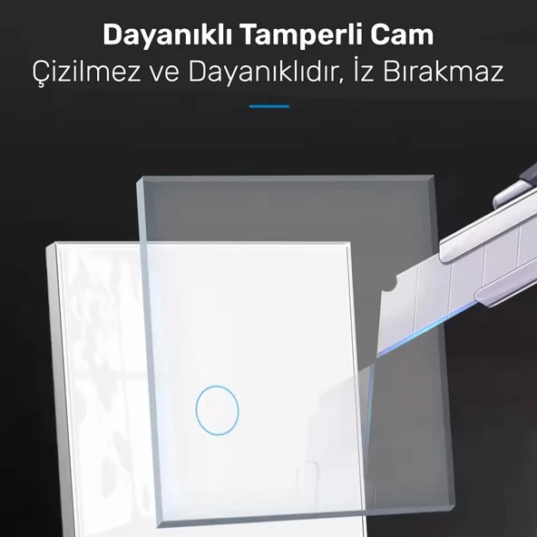 NPO FGTCM009 Dokunmatik Wifi TUYA Destekli 3'lü Akıllı Elektrik Anahtarı-Beyaz - 3