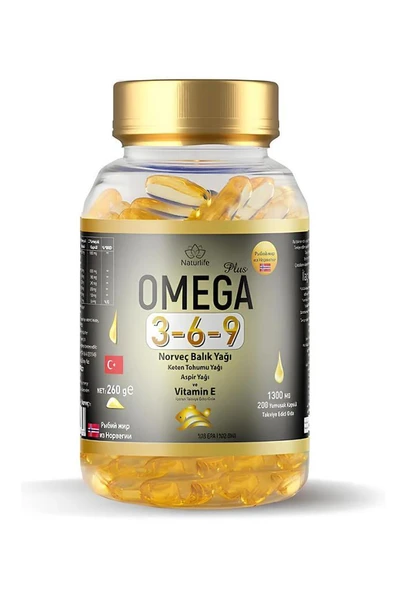 Naturlife Omega 3-6-9 Norveç 1300 mg 200 Kapsül
