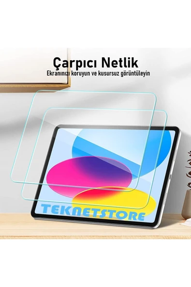 Apple Ipad 10. Nesil 2022 10.9" Nano Kırılmaz Ekran Koruyucu Kırılmaz Şeffaf Cam Koruyucu Tam Uyumlu - 6