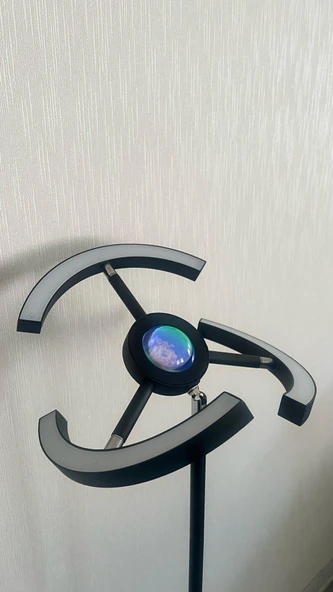 yüceeller RGB Modern Led Lambader Dim Edilebilir Oturma odası Çalışma odası SİYAH RENK - 3