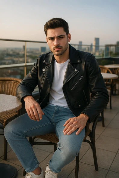 Erkek Slim Fit Normal Bel Düz Kesim Dar Paça Likralı Mavi Jean Pantolon - 1