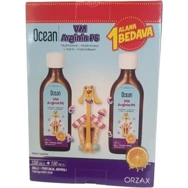 Ocean VM Arginin PS Şurup 150 Ml -2 ADET- SKT: 01/2027 - 2