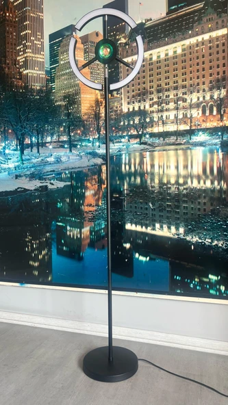 yüceeller RGB Modern Led Lambader Dim Edilebilir Oturma odası Çalışma odası SİYAH RENK - 2