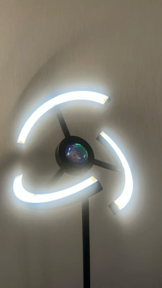 yüceeller RGB Modern Led Lambader Dim Edilebilir Oturma odası Çalışma odası SİYAH RENK - 4