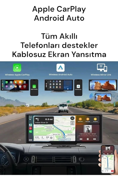 PREMİUM MB-250 10 İNÇ 4K CARPLAY VE ANDROİD UYUMLU YENİ NESİL ÖN - ARKA KAMERA - 2