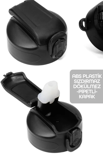 Pipetli Paslanmaz Çelik Matara - 304 Çelik Spor Suluk BPA İçermez Taşınabilir Tasarım - Turuncu Renk - 6