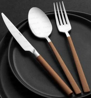 Nehir Dalyan Sade Kahve Sedef 36 Parça Çatal Kaşık Takımı