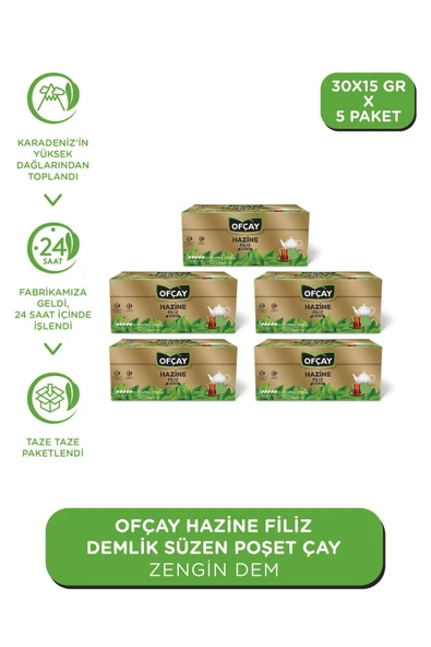 Ofçay Hazine Zengindem Demlik Poşet Siyah Çay 30 x 15 G x 5 Pkt