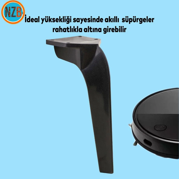 Mobilya Kanepe Tv Ünitesi Konsol Koltuk Ayağı 19 Cm Siyah Ayakları - Resim 5