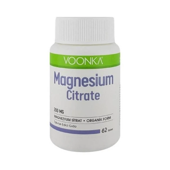 Voonka Magnezyum Sitrat 200mg 60 Tablet ürün görseli