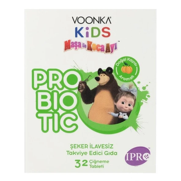 Voonka Maşa ile Koca Ayı Probiyotik 32 Çiğneme Tableti ürün görseli