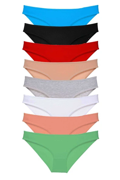 8 adet Süper Eko Set Likralı Kadın Slip Külot Set 1 - Resim 5