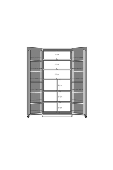 %100 MDFLAM Mutfak Kiler Dolabı Beyaz Mk-01 - 7