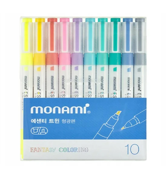 Monami Essenti Twin Çift Uçlu İşaretleme Kalem Seti 10 Renk