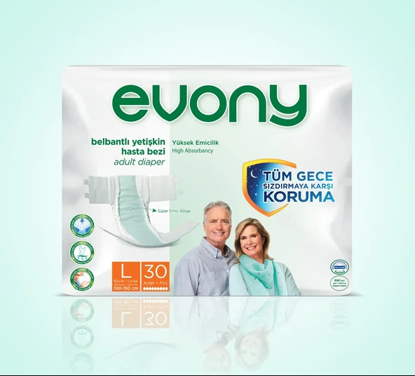 Evony Belbantlı Yetişkin Hasta Bezi L Beden 30x2 60 Adet