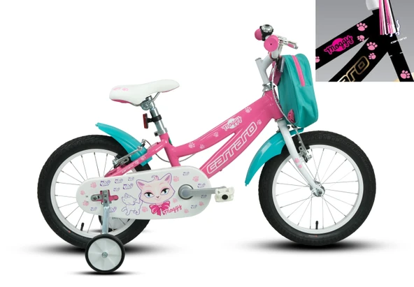 Carraro Moggy 16 V Fren 16 Jant Kız Çocuk Bisikleti Siyah Altın Pembe ürün görseli
