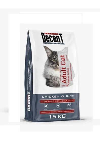 Decent Yetişkin Tavukl Etli Kedi Maması 15kg ürün görseli 1