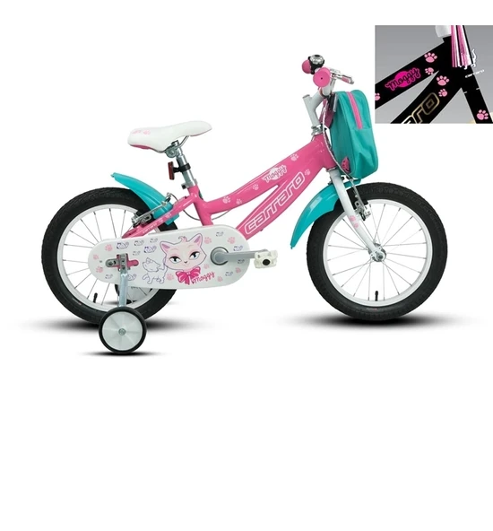 Carraro Moggy 16 V Fren 16 Jant Kız Çocuk Bisikleti Siyah Altın Pembe - Resim 2