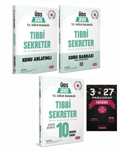 Data 2025 GYS T.C. Sağlık Bakanlığı ÜDS Tıbbi Sekreter Soru + Konu + 10 Deneme 4 lü Set ürün görseli 1
