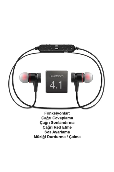 Mıknatıslı Kablosuz Bluetooth Kulaklık A920bl-siyah - 4