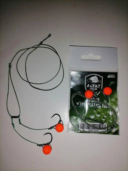 Profesyonel Sazan İdamlık Boğma Takımı 2 İğneli Turuncu Boncuklu