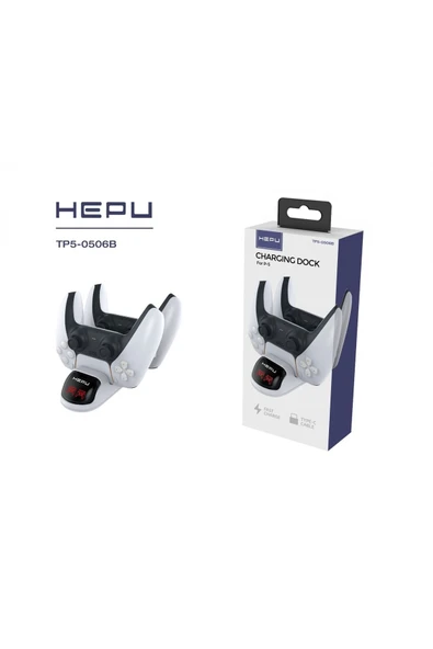 HEPU&AWEI PLAYSTATİON 5 DUALSENSE İKİLİ HIZLI ŞARJ İSTASYONU