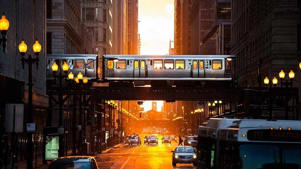 New Yourk Cadde Tren Manzaralı Duvar Kağıdı - Resim 7