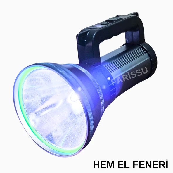 200W LED Şarjlı Kamp Feneri & El Feneri | 8800 mAh | 3 Işık Modlu | Powerbank Özellikli - 6