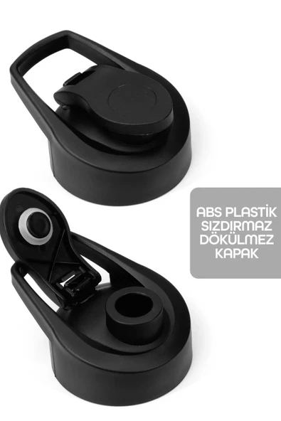 Paslanmaz Çelik Matara - 304 Çelik Spor Suluk BPA İçermez Taşınabilir Tasarım - Füme Renk - Resim 6