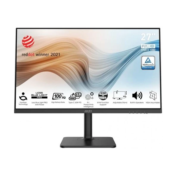MSI 27 MODERN MD272XP 1920x1080 (FHD) 16:9 FLAT IPS 100HZ 1MS FREESYNC PIVOT TYPE-C MONITOR