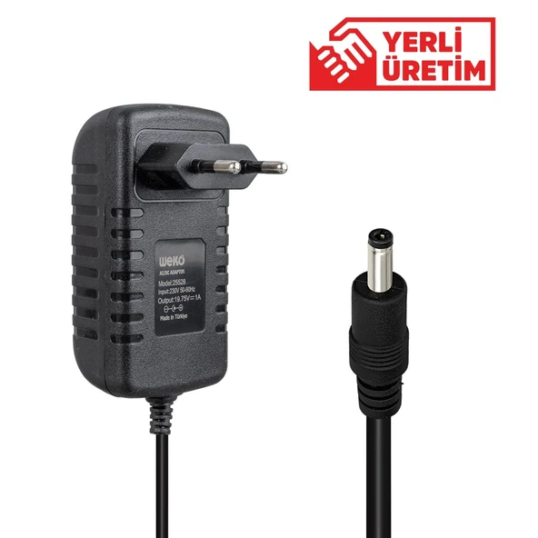 Weko 19 Volt - 1 Amper 4.0*1.35 Uçlu Yerli Üretim Plastik Kasa Laptop Adaptörü - 1