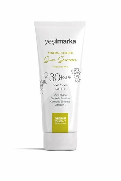YEŞİL MARKA MİNERAL FİLTRELİ GÜNEŞ KREMİ (30 SPF) 50 ML