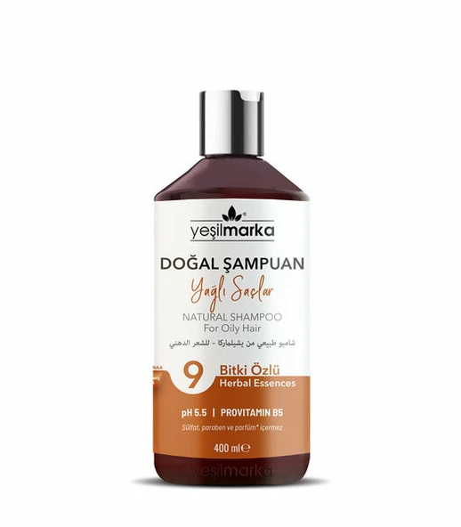 YEŞİL MARKA DOĞAL ŞAMPUAN - YAĞLI SAÇLAR İÇİN 400 ML - 1