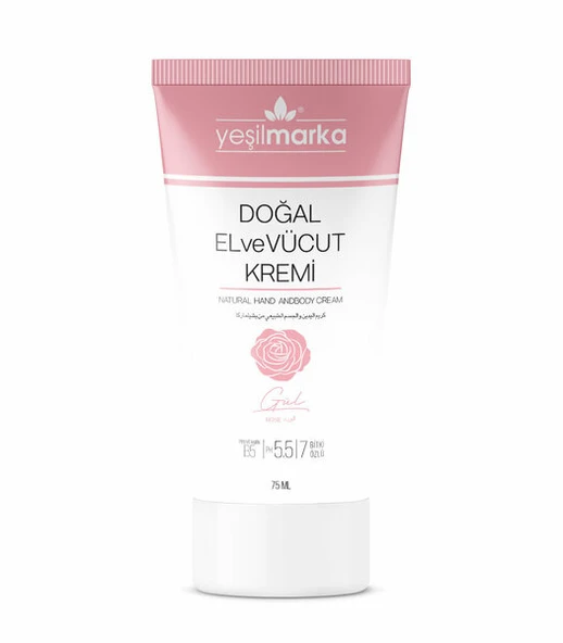 YEŞİL MARKA DOĞAL EL VE VÜCUT KREMİ - GÜL 75 ML