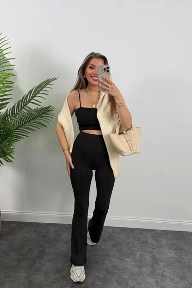 Kadın Amazon Kumaş çımalı Tayt - 5