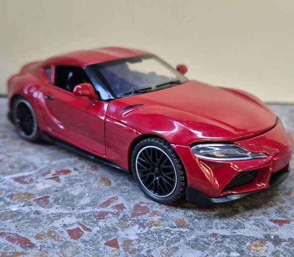 Diecast,Metal Oyuncak Araba Toyota Supra 2023 10 Cm Çek Bırak Model Araba Metal Araba Kırmızı