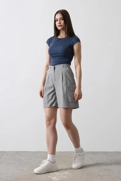 Cargo Cepli Şort - Gri - 3