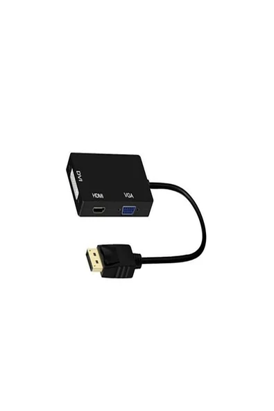Çok İşlevli Displayport Dp - HDMI/DVI/VGA Erkek - Dişi 3'ü 1 arada Adaptör Dönüştürücü - 4