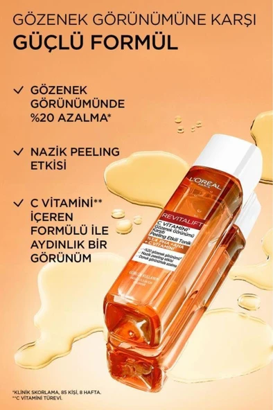 Loreal Paris Revitalift C Vitamini Gözenek Görünümü Karşıtı Peeling Etkili Tonik 180ML - 5