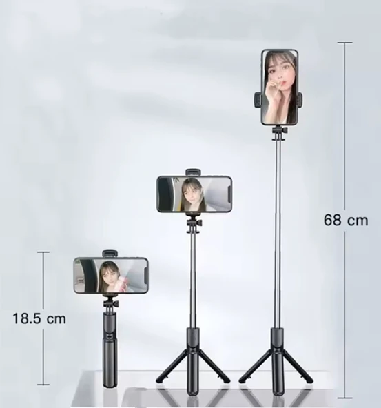 Atr-450 Bluetooth Kontrollü Selfie Çubuğu + Telefon Tripodu - 3