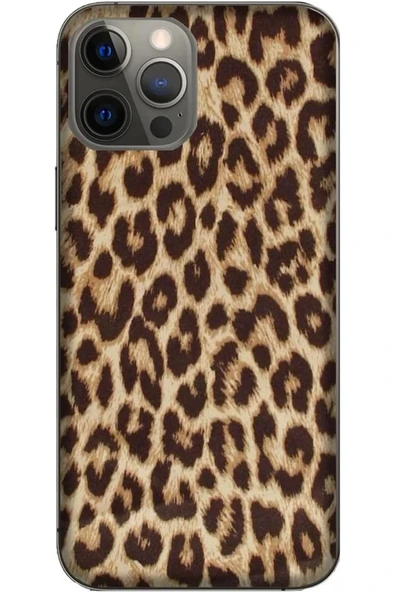 İPHONE 15 LEOPAR DESENLİ DOKULU İÇİ KADİFE PREMİUM TELEFON KILIFI