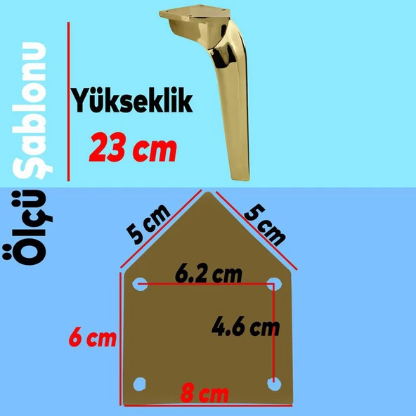 Mobilya Kanepe Tv Ünitesi Koltuk Ayağı 23 Cm Gold Altın Konsol Ayakları - Resim 2
