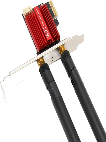 WiFi 6E PCIe 5400Mbps WiFi Kartı Üç Bantlı AX210 Ağ Kartı Masaüstü Kablosuz Adaptörü Dönüştürücü - 4