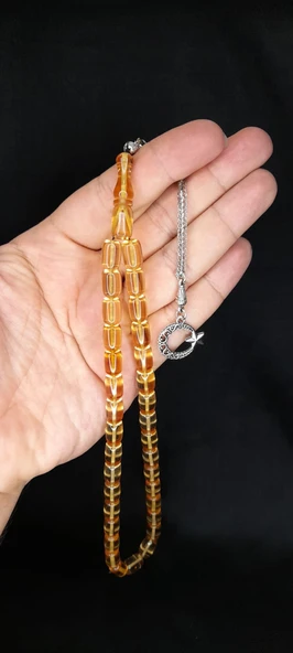 ATEŞ KEHRİBAR TESBİH BAL RENKLİ KAPSÜL KESİM T-184 - 4