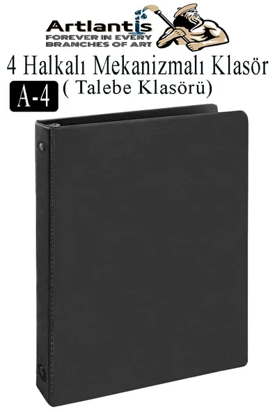 4 Halkalı Klasör 1 Adet A4 PVC Öğrenci ve Ofis Tipi Evrak Sunum Klasörü İç Cepli Otomatik Mekanizmalı Büro Okul Arşivle - 7